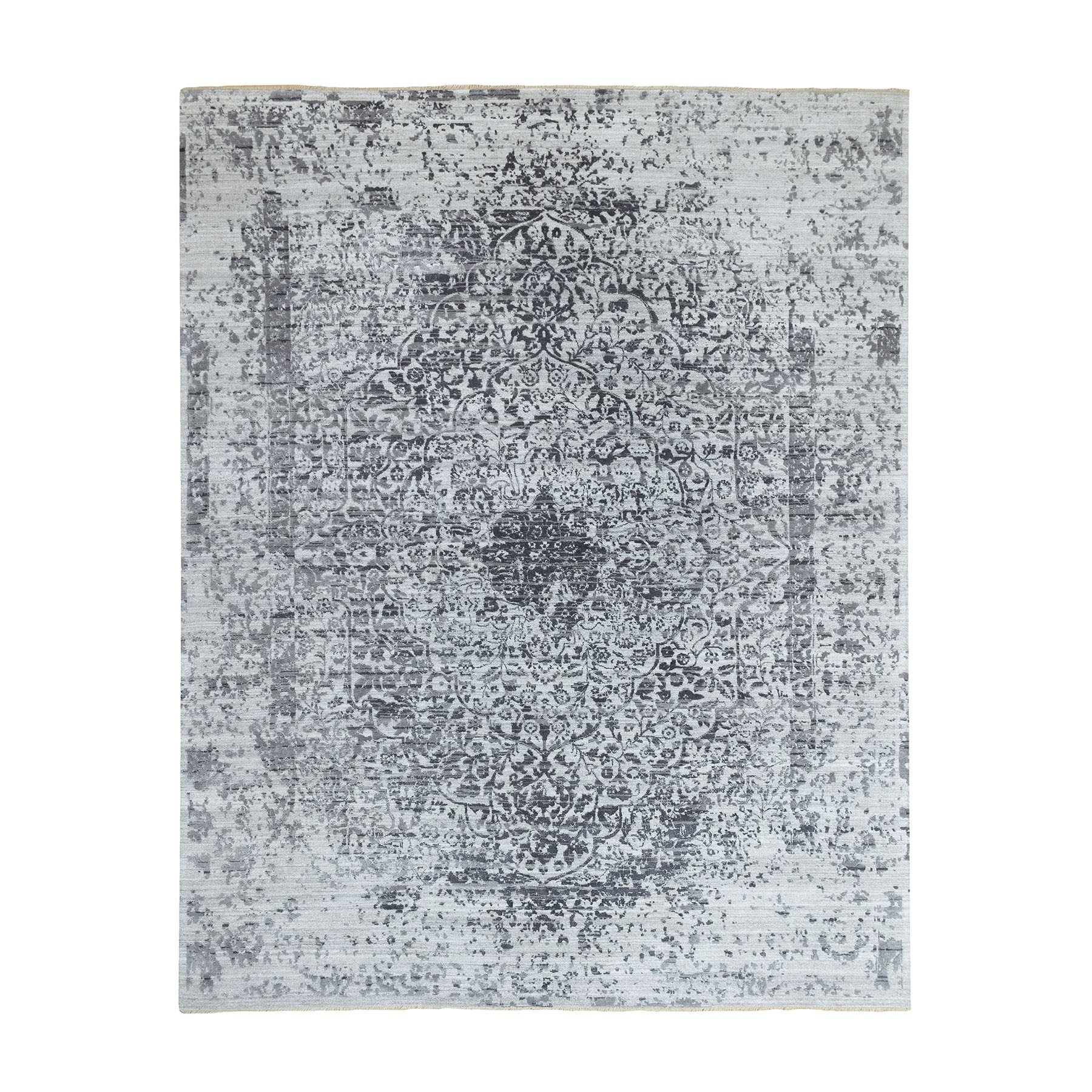 Transitional Silk Hand-Knotted Area Rug 8'0
